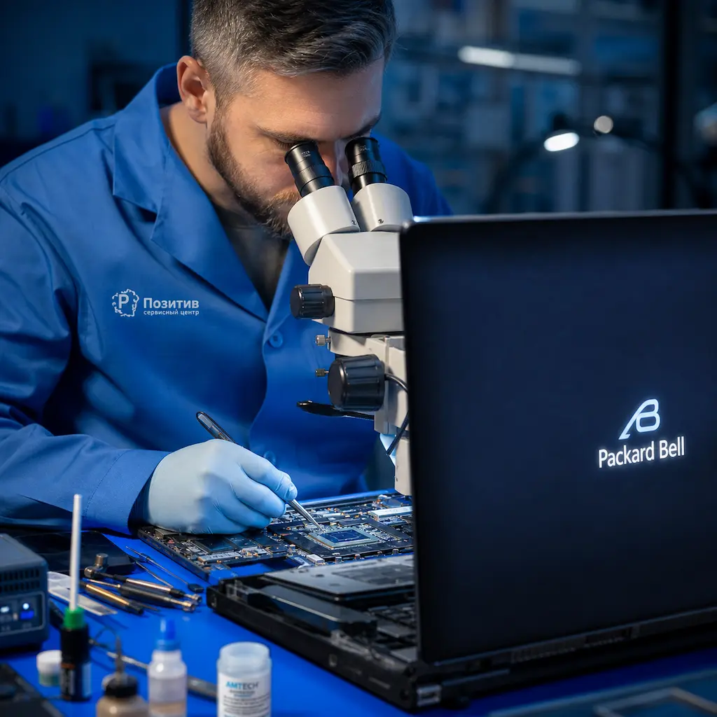Замена видеокарты ноутбука Packard Bell в Колпино
