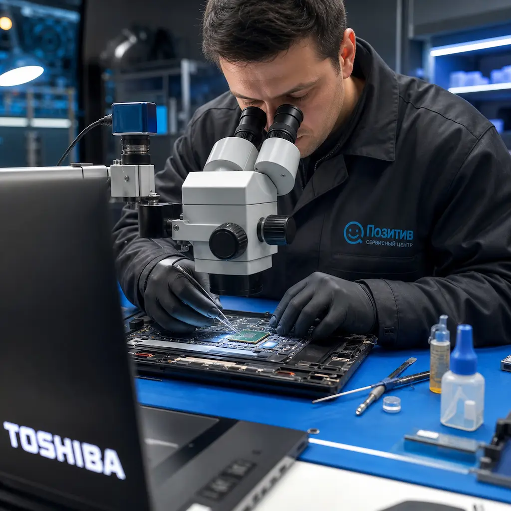Замена видеокарты ноутбука Toshiba в Колпино