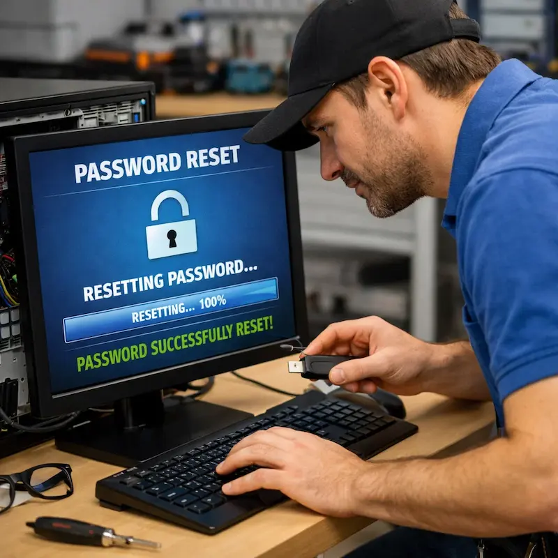 Сброс пароля от компьютера в Колпино