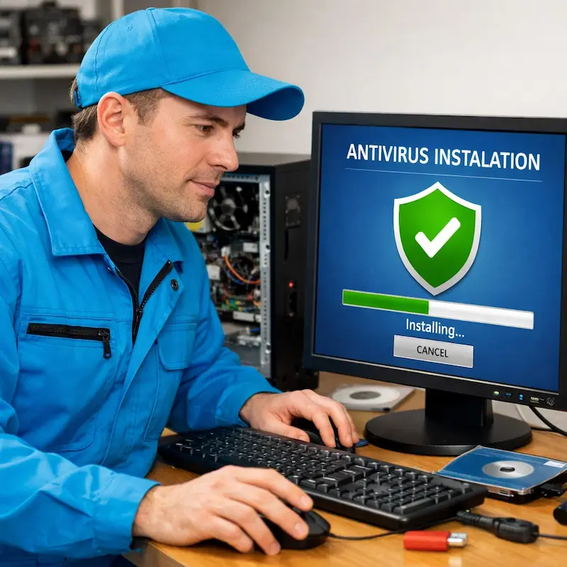 Установка антивируса на ноутбук в Колпино