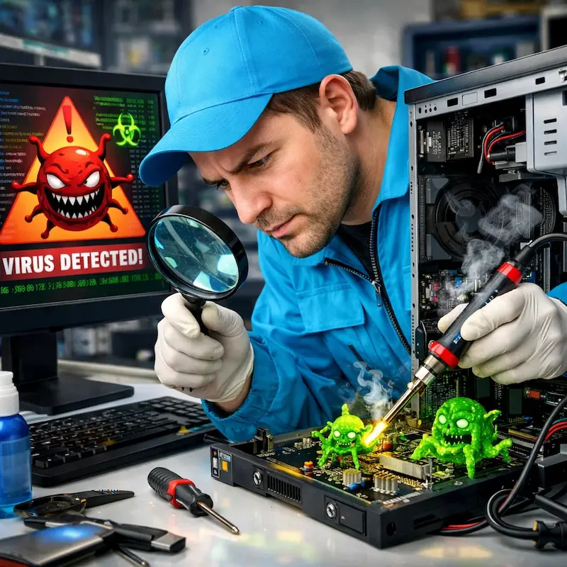 Вылечить компьютерный вирус в Колпино