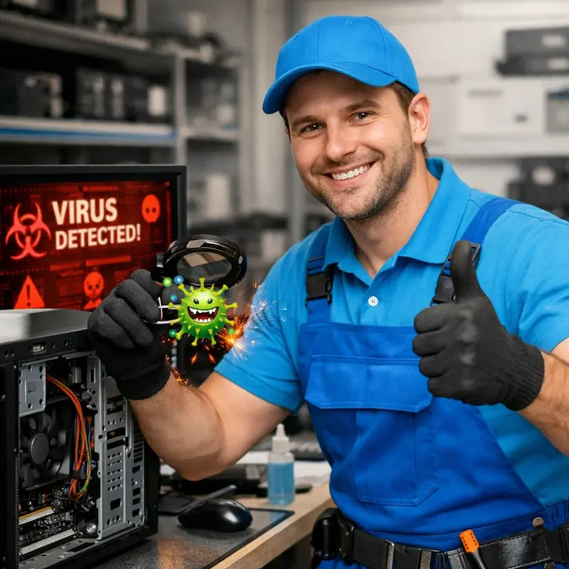 Удаление вирусов с компьютера в Колпино